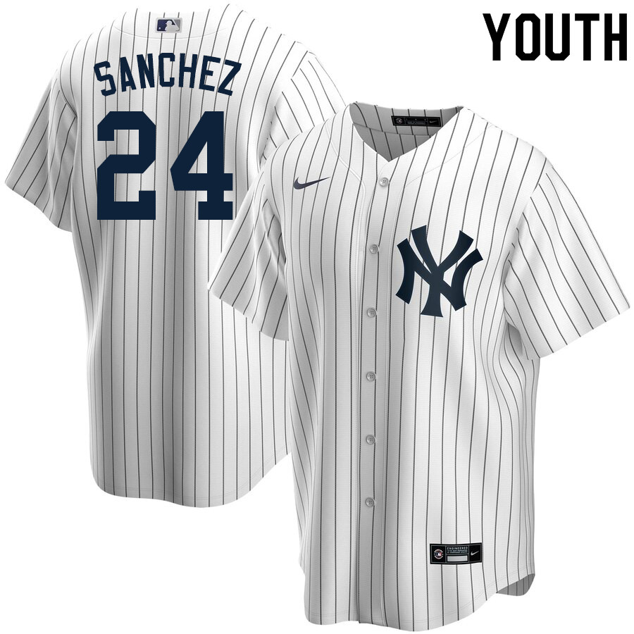 2020 Nike Youth #24 Gary Sanchez New York Yankees Baseball Jerseys Sale-White